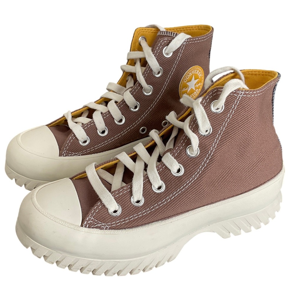 Converse Chuck Taylor All Star Lugged 2.0 Brown Yellow High Top Womens 6 A03808C